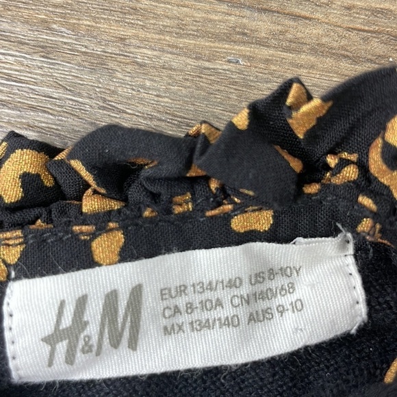 H&M Girls Black and Brown Leopard Print Sweater Dress, size 8-10 - Picture 2 of 8